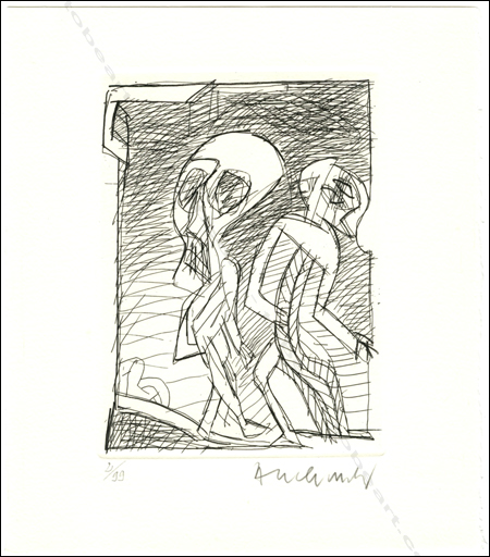 Gravure originale de Pierre ALECHINSKY- Jean Raine. Pomes  peine pomes 1943-1958. Paris, Editions de la Diffrence, 1990.
