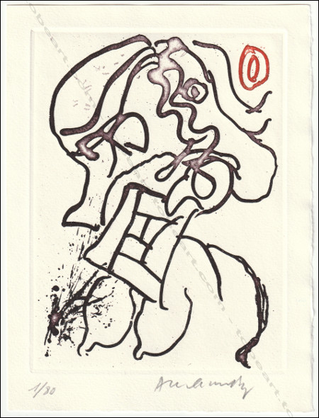 Gravure originale de Pierre ALECHINSKY - Carré blanc. Paris, Le SoleiL Noir, 1965.