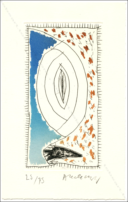 Gravure originale de Pierre ALECHINSKY - André Verdet. Les exercices du regard. Paris, Editions Galilée, 1991.