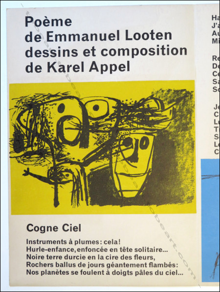 Karel APPEL - Emmanuel LOOTEN. COGNE CIEL. Paris, Michel Tapi, 1955.