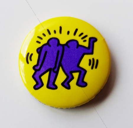 Badge Vintage de Keith Haring - Dancing figure.