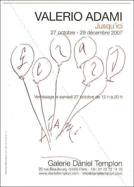 Valerio ADAMI. Dessin dédicace original signé.
