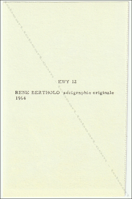 Ren BERTHOLO -Sans titre (KWY 12). Srigraphie originale / original silkscreen, 1964.