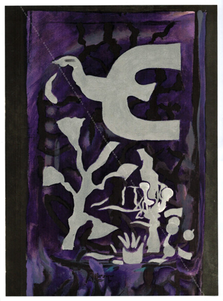 Georges BRAQUE. Lithographie d'aprs le Vitrail de la Chapelle St. Bernard, Maeght Editeur, 1964.