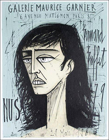 Bernard BUFFET - Nus 79. Affiche originale en lithographie / Original poster in lithography, Galerie Maurice Garnier, 1980.