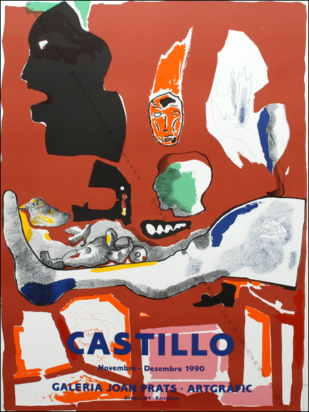 Jorge CASTILLO. Affiche originale en lithographie / Original poster in lithography, Galerie Joan Prats, 1990.