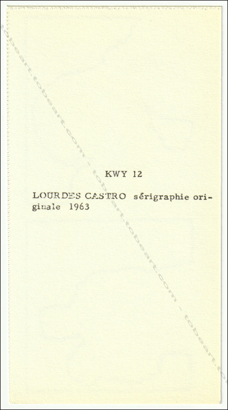 Lourdes CASTRO. Sans titre / untitled - (KWY N12). Srigraphie originale / original silkscreen, 1963