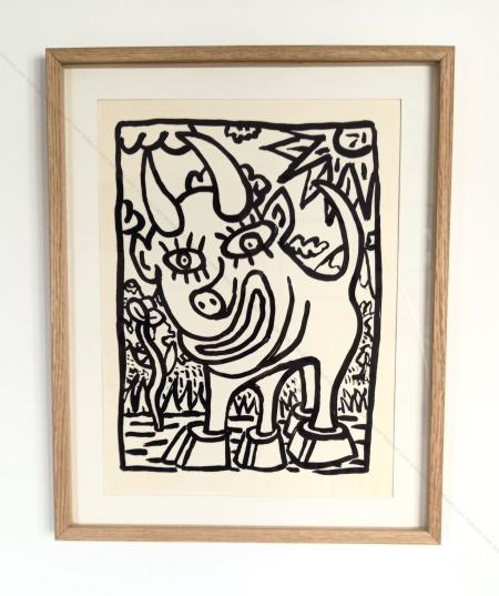 Robert COMBAS - Taureau souriant. Sérigraphie originale, 1985.