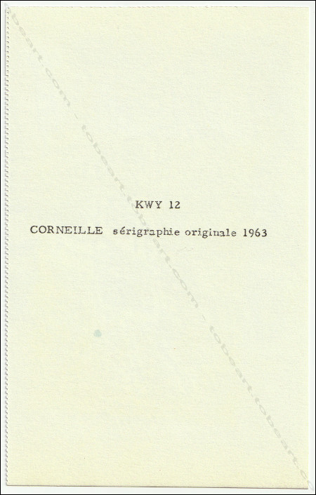CORNEILLE. Sans Titre / Untitled (KWY N12). Srigraphie originale / original silkscreen, 1963