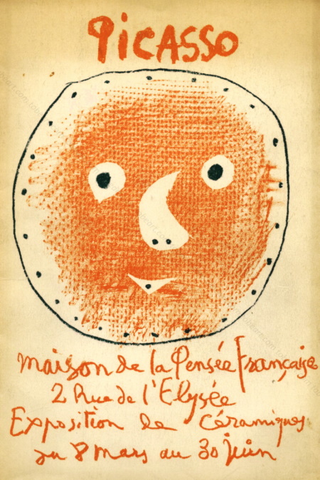 Pablo PICASSO - Exposition de Céramiques. Lithographie originale / original lithograph. Paris, Maison de la Pensée française, 1958.