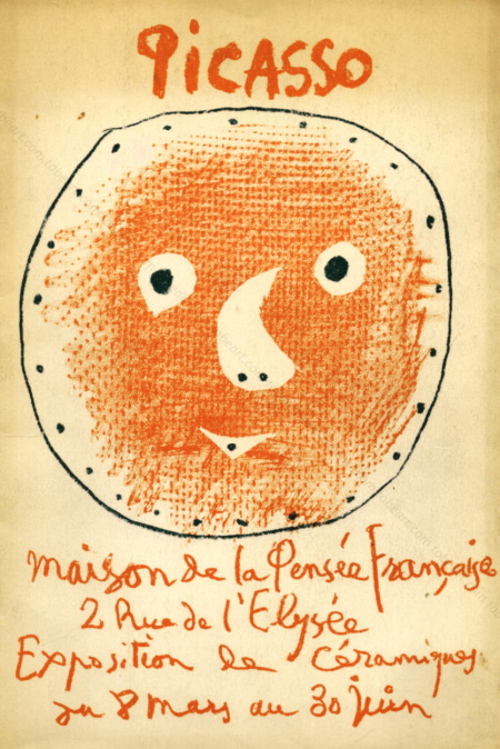 Pablo PICASSO - Exposition de Cramiques. Lithographie originale / original lithograph. Paris, Maison de la Pense Franaise, 1958.