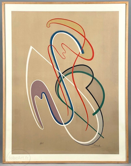 Csar DOMELA. Lithographie originale / original lithograph, Composition - 1975.