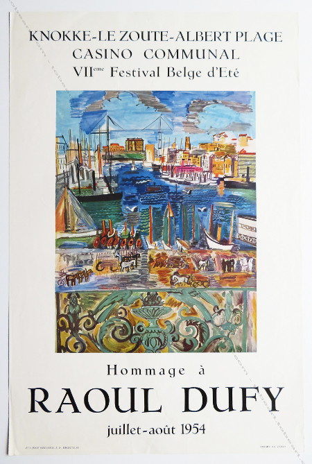 Hommage à Raoul DUFY. Affiche originale / Original poster, Knokke-Le Zoute, 1954.