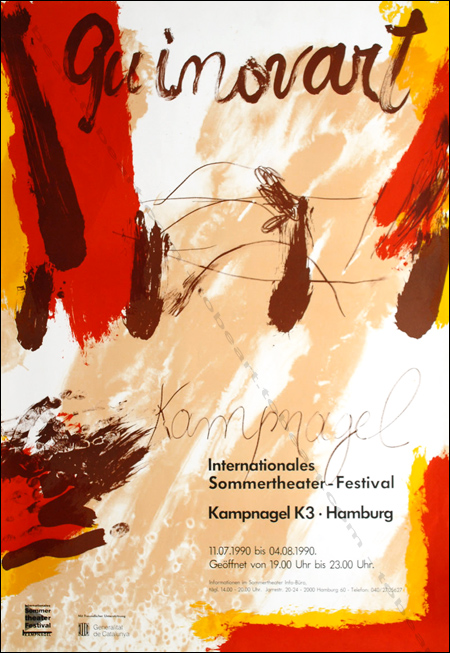 Josep GUINOVART - Internationales Sommerthater-Festival. Affiche originale en lithographie / Original poster in lithography. Hamburg, Kampnagel K 3, 1990.