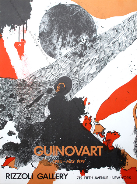 Josep GUINOVART CONTORN - ENTORN. Affiche originale en lithographie / Original poster in lithography. New York, Rizzoli Gallery, 1979.