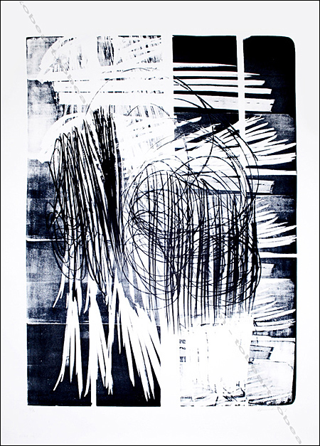 Hans HARTUNG - ESTAMPES : lithographie originale L-13-B-1974 / FINE ART PRINTS : Original lithograph L-16-B-1974.