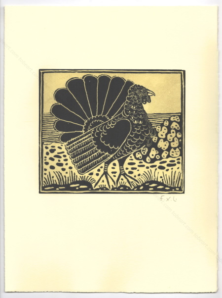 Gravure originale de François-Xavier Lalanne - Le dindon. 
