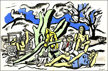 Fernand LÉGER - La partie de Campagne. lithographie / lithograph, 1952.