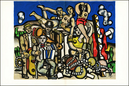 Fernand LÉGER - Acrobates et musiciens - lithographie / lithograph, 1960.