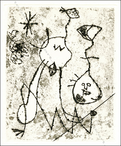 Joan MIRÓ - L'astre Patagon. Lithgraphie originale / original lithograph, 1960.