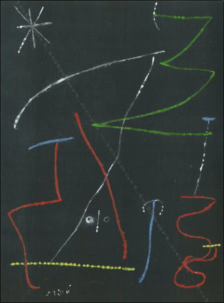 Joan MIRÓ. Oiseau dans la nuit. Pochoir (d'aprs) / Pochoir (after), 1958.