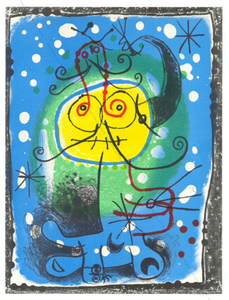 Joan MIRÓ - Personnage. Lithgraphie / original, 1957.