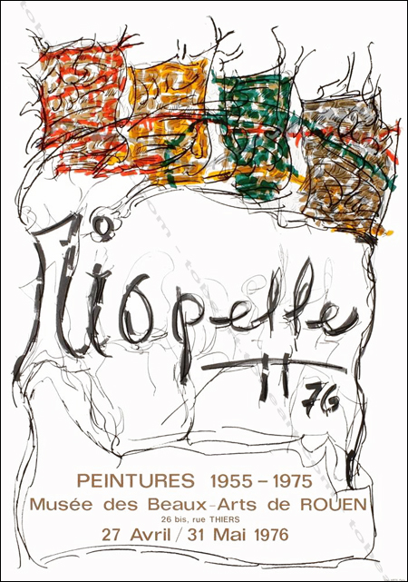 Jean-Paul RIOPELLE. Peintures 1955-1975. Affiche originale en lithographie / Original poster in lithography. Muse des Beaux Arts de Rouen, 1976.