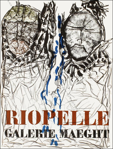 Jean-Paul RIOPELLE. Visages. Affiche originale en lithographie / Original poster in lithography. Paris, Galerie Maeght, 1974.