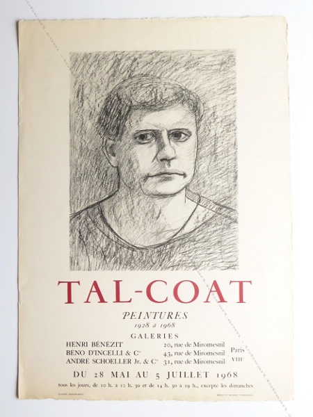 Pierre TAL COAT - Peintures 1928  1968. Affiche originale / Original poster. Paris, Galeries Henri Bnzit, Bno D'Incelli & Cie et Andr Schoeller Jr. & Cie, 1968.