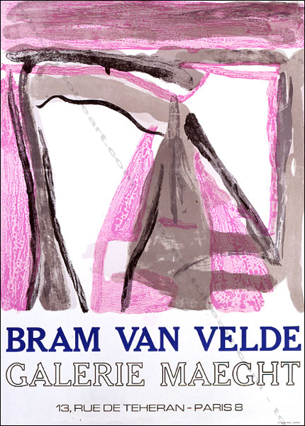 Bram VAN VELDE. Affiche originale en lithographie / Original poster in lithography. Paris, Galerie Maeght, 1975.