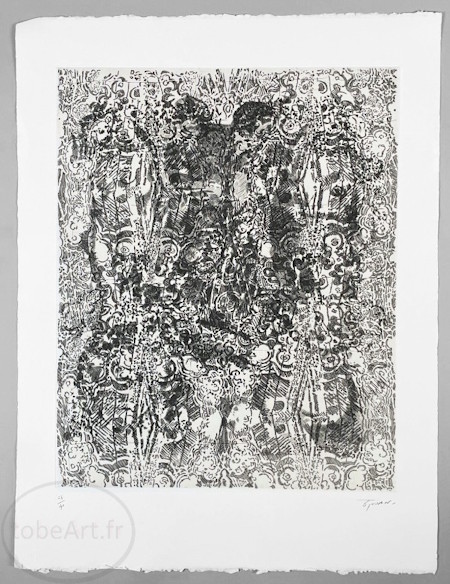 Franois ROUAN. Gravure originale / original etching, Selon ses faces II - 1993.